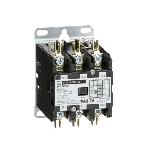 Schneider Electric Definite Purpose Contactor; 40A; 600VAC Coil Voltage; 3-Pole; 3 NO; Open Type; Panel Mount